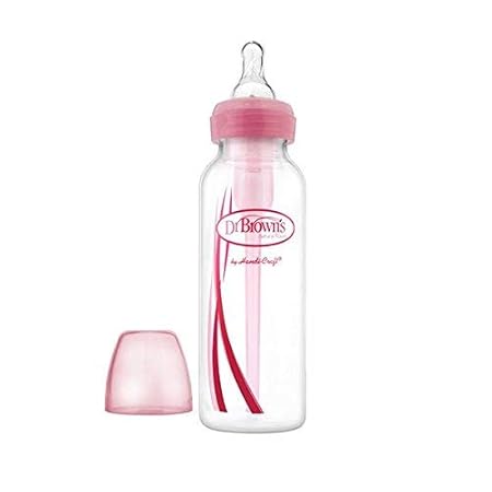 Dr. Brown's Natural Flow Options Polypropylene Standard Neck Baby Bottle (250 Ml, Pink)