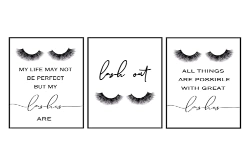 Lash out,Eyelashes Prints Set,Set Of 3,Lashes Print,Lash Decor,Beauty Salon Decor,Lashes Studio,Lash room decor,My life may not be perfect 8X10inch Noframed