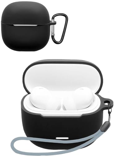 For Redmi Buds 8 Lite �P�[�X YAJOJO ���C�����X �C���[�z�� �[�d�P�[�X�J�o�[ �J���r�i�E�L�[�`�F�[���t�� �V���R���ی�P�[�X �����h�~ �ϏՌ� �h�o �L�Y�h�~ �w��h�~ Redmi Buds 8 Lite �Ή�(�u���b�N)