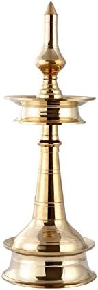 Kerala Nilavilakku 12 HeightIndia Bronze Oil Lamp for Pooja Worship - Diya