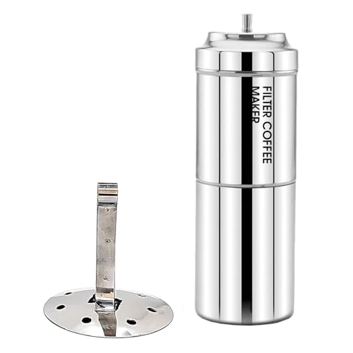 Image of South Indian Filter Coffee Maker - 250 ml, Stainless Steel, Coffee Decoction Machine