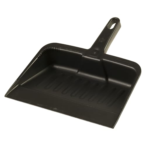 Rubbermaid Commercial Products 12.25, Heavy-Duty Dust Pan, Durable Plastic, Charcoal, Ideal for Industrial/Professional Debris Collection & Home Cleaning