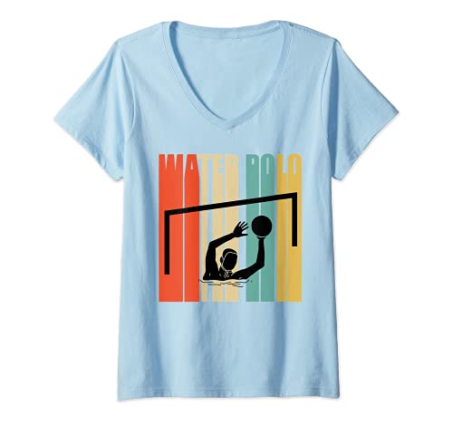 Mujer Waterpolo Player Retro Vintage Water Polo Players Coach Regalo Camiseta Cuello V