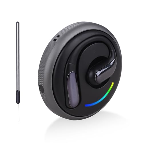 Open Ear Headphones with Ear Hook Design, Bluetooth 5.4 Wireless Earbuds, Up to 8 Hours Playtime, ENC Call Noise Reduction, Sweat Resistant, Secure Fit for Running & Workouts - Black K19 Ear