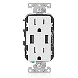 Leviton T5632-3BW 15-Amp USB Charger/Tamper Resistant Duplex Receptacle Pack of 3, White