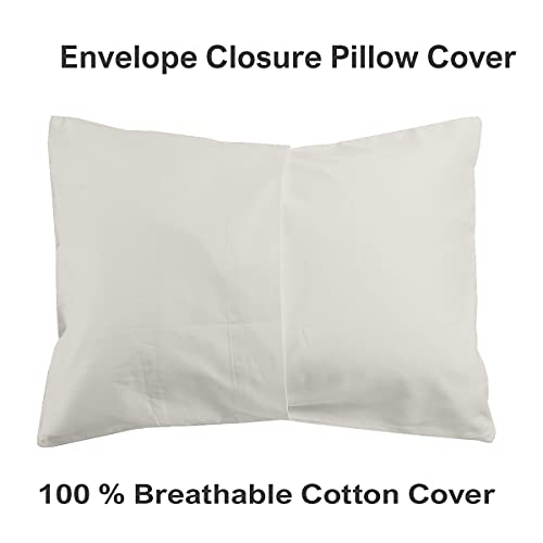 Giza Cotton Toddler Pillowcases Pack Of 2, Solid Ivory Envelope Style Pillow Cover Baby Pillowcase Giza Cotton Pillow Shams For Kids 12X16 Travel Pillow Case Covers #TOP1