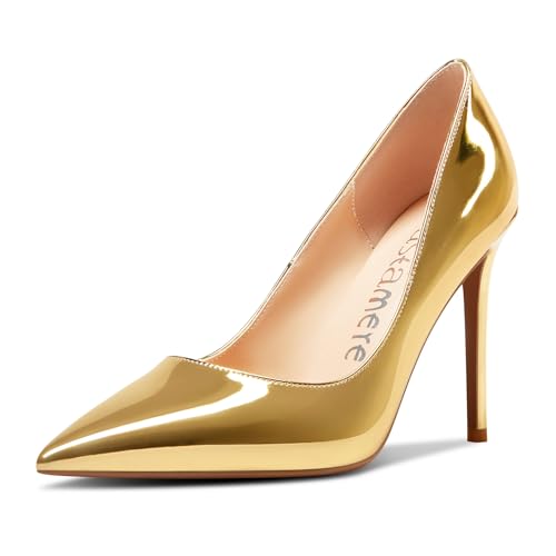 Image of Castamere Womens High Heels Pointed-Toe Slip-on Stilettos Pumps 4Inch Heel Shoes