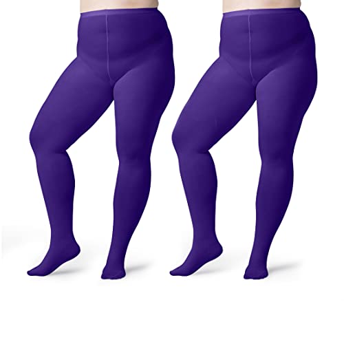 Image of Silky Toes Plus Size Tights for Women | 60D Soft Opaque Comfort Fit Pantyhose | Black or Colored 1-2 pairs | 1X-8X