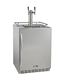 Kegco Kegerator 24" Wide Dual Tap Stainless Steel Undercounter Beer Dispenser HK38SSU-2