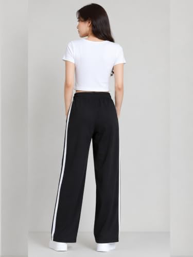 Image of Samfor Woman's Loose Fit Track Pants - Polycotton Joggers with Elastic Waistband & Side Pockets, Lower Comfortable for Gym, Running & Casual Wear