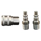 Milton 775 1/4' FNPT A Style Coupler 10 Pack Box and 777 1/4' MNPT A Style Plug 10 Count Pack
