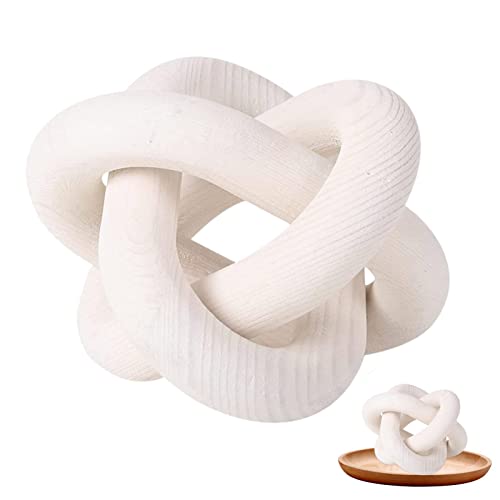 Keptfeet Decorazione con Nodo in Legno, Decorazioni per tavoli con Catene in Legno per tavolini, Libri, scrivanie, Regalo Rustico 'Ornamento della Catena a Maglia per Natale, Matrimoni, San