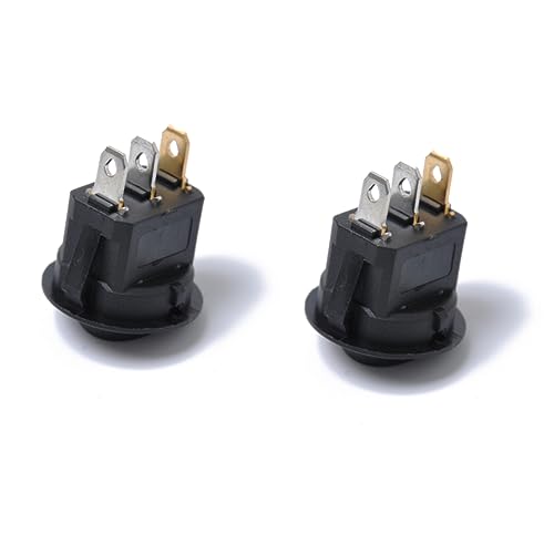 DECORNIJIA 5 Piezas 12v motor cars autocle interruptor boton de encendido/apagado control pulsador de coche pulsador redondo Yellow