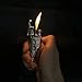 Vintage Stylish Cross Design Lighter, Antique Silver Knurling, Grinding Wheel Butane Lighter, Reusable, Cool Adjustable Flame Lighters(Chrome Hearts)
