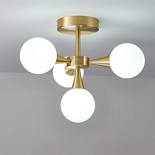 Plafond Chandelier Magic Molecule en laiton doré à 6 têtes pour chambre
