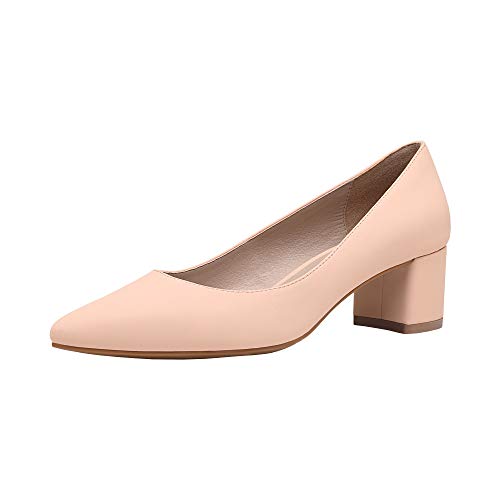 nude block heels closed toe