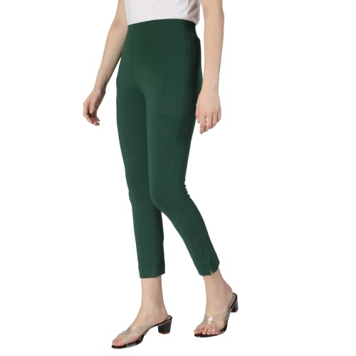 Image of ON&ON Women's Cotton Stretchable Slim Fit Straight Pants Trouser for Casual Wear and Office Wear