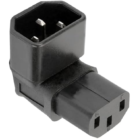 IEC 320 Male C14 to 90 Degree UP Right Angled C13 Power Extension Adapter Cover