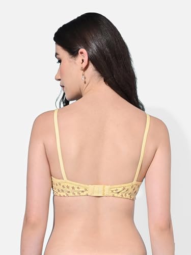 Image of FIMS - Fashion is my style Women Cotton Blend Padded Non-Wired Everyday Bra Pack of 1 Cup- B Multicolor