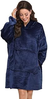 Hoodie Blanket for Women Men Sendowtek Onersized oodie Wearable Blanket Super Soft Warm Comfy with Giant Hoody Plush Fleece One Size Cosy Hoody Jumper Fit for Adults Men Women Teens Indoor Outdoor