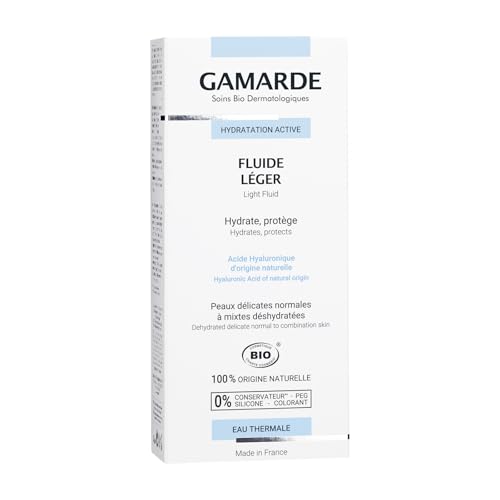 Gamarde Light Fluid Moisturizing - Non-Greasy Face Moisturizer - Hyaluronic Acid Hydrates and Soothes Normal to Combination Skin - 1.41 oz