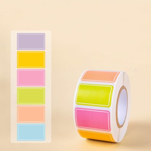 500 peças/rolo, adesivos coloridos à prova d'água autoadesivos multiusos para nome, marca, categoria, comida, pasta e notas pequenas