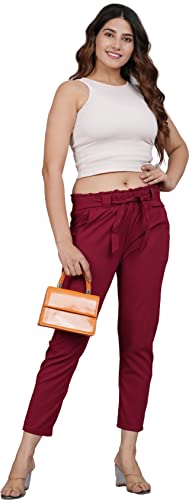 Image of Yash Gallery Women's Regular Fit Mid Rise Lycra Casual Stylish Trousers