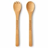 Bamboo Salad Servers Set of 2 – Natural Wooden Salad Tongs, Eco-Friendly Bamboo Serving Utensils for Salad...