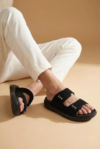 Image of Big Fox Alphabounce- 15 Men's Orthopedic Comfort Slides | Dual Strap Cushioned Sandals | Lightweight Daily Wear