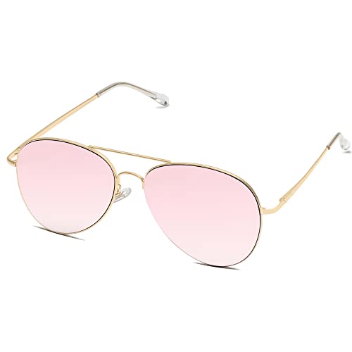 SOJOS Classic Aviator Sunglasses for Women Men Metal Frame Spring Hinges SJ1030