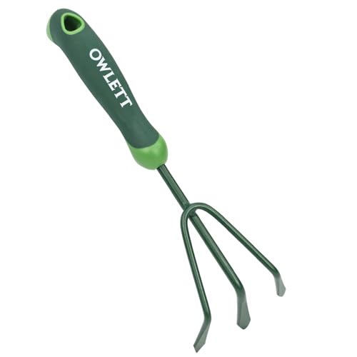 Rastrillo manual para jardín de 3 púas con mango ergonómico miniatura 1