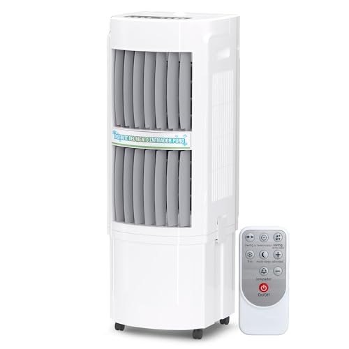 Leduni Aire Acondicionado Portátil con Mando a Distancia 100w con deposito de agua 30L, Bajo consumo ideal para 25-30M³ (Airpro)
