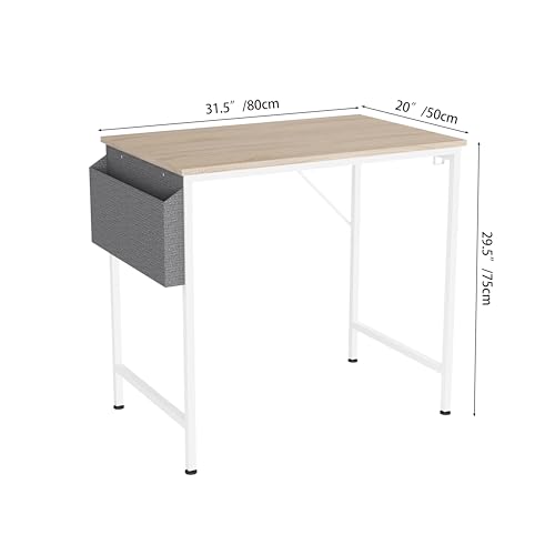 Panana Computer Desk Home Office Writing Study Desk, Modern Simple Style PC Table (Beige, 80 x 50 x 75 cm)