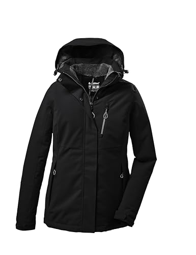 Killtec Damen Outdoorjacke Funktionsjacke mit abzippbarer Kapuze KOW 140 WMN Jckt wasserdicht, Winddicht, atmungsaktiv 00200-schwarz 52