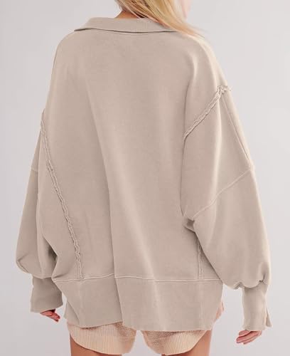 Sweatshirt for Women Fall Clothing for Women 2024 Trendy Henley Pullover Button Sweatshirts Tunic Tops S-2xl4