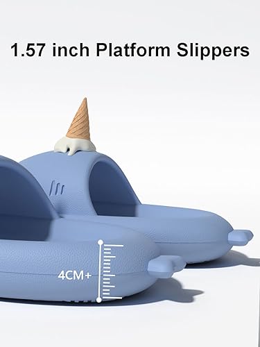 Zureto Shark Slides with 3D Funny Fins, Unisex Cloudy Shark Slippers, Eva Open Toe Shower Pool Beach Shoes4