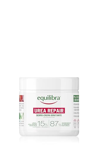 Equilibra, Crema Idratante Viso, Mani e Corpo, con 15% Urea, Collagene Vegetale, Niacinamide e Glicerina, Dermatologicamente Testato, Adatto a Pelli Sensibili, 400 ml