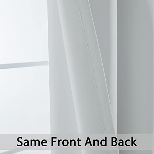 Yakamok 84 Inch Length Room Darking Curtains for Bedroom, Light Blocking Drapes Room Darkening Thermal Insulated Solid Grommet Panels for Living Room(38Wx84L, Greyish White, 2 Panels)