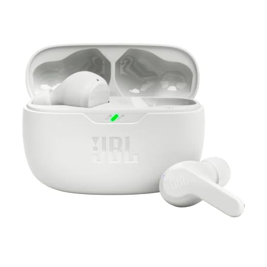JBL Vibe Beam - True Wireless JBL Deep Bass Sound Earbuds, Bluetooth 5.2, Water & Dust Resistant, Hands-free call with VoiceAware, Up to 32 hours of battery life (White)
