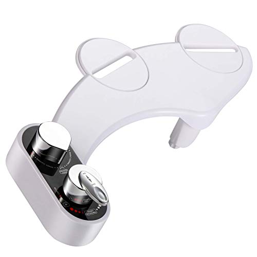 Bidet Toilet Seat Attachment, Dual Self Cleaning Nozzles Hot & Cold Fresh Water