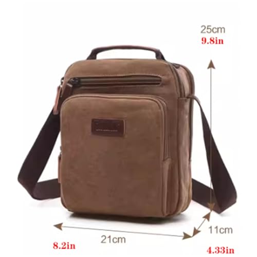 Lightweight Casual Shoulder Bag, Canvas, Multi Pocket, Men Vintage Crossbody Bag, for Work Business Office Travel2