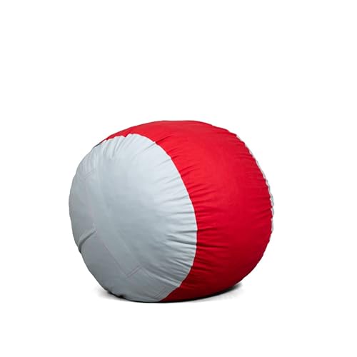 Image of Big Joe Fuf 4Ft Foam Bean Bag Chair with Removable Cover for Kids, Teens, Collegiate Scarlet /Gray Velveteen, Durable Woven Polyester, 4 Foot Large Reading and Gaming Seat | Premium Shredded Foam Filled, Velveteen, Adult-Sized Comfortable Seating, Supports Up to 300 lbs