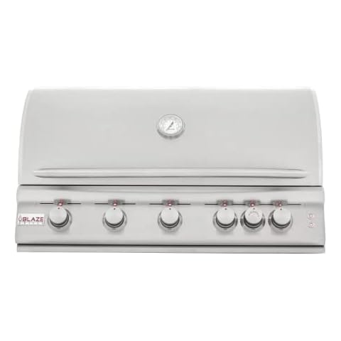 Blaze Outdoor Grill | 40-inch Stainless Steel Natural Gas BBQ Grill | 5 Burner Barbecue | Premium Outdoor Kitchen Grilling | Rear Infrared Burner & Grill Lights | BLZ-5LTE2-NG Cover