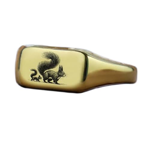 Bague écureuil rectangulaire : le bijou hypoallergénique qui ne verdit pas
