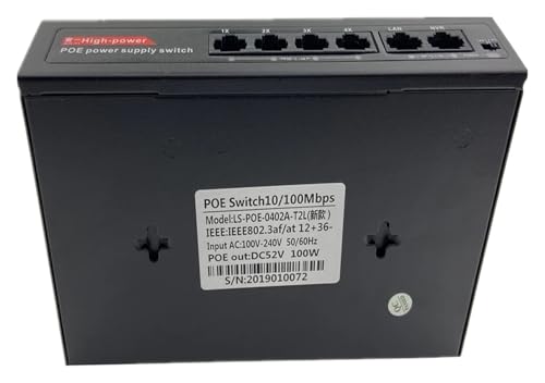 Switch Inyector Power Over Ethernet PoE 6 Puertos 48V 78W IEEE802.3af/at con Adaptador para CCTV y Cámaras IP miniatura 5