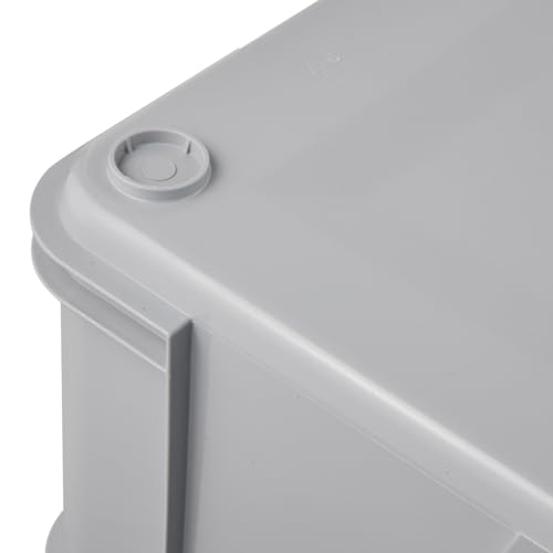 keeeper Transportbox mit Tragegriffen, Euro-Box M, 16 l, 35 x 27 x 22 cm, Bruno Eco Line, Grau (Eco Stone Grey)
