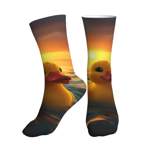 VOSERY Calcetines de natación con forma de pato amarillo para hombre y mujer - Calcetines de running cómodos y suaves, 1 negro., Talla única