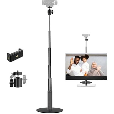 JCWINY Webcam Stand, 28 Inch Web Cam Stand for Desk, Adjustable Webcam Mount Camera Stand for Logitech Webcam C922 C930e C920S C920 C615 C960 C920x BRIO 4K NexiGo N60 and Others Cover