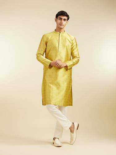 Image of DIWAS BY MANYAVAR Men's Art Silk Self Design Kurta (1pc)