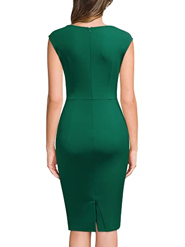 Image of Miusol Women's Retro Ruffle Style Slim Work Pencil Dress